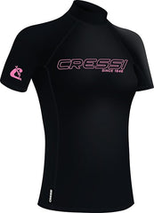Cressi Sentinel Lady Rash Guard Taille M Manches Courtes Protection Solaire UPF 50+ Séchage Rapide Natation Surf Plongée Pêche Plage Piscine et Sports Nautiques Femme