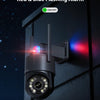 Caméra Surveillance 4K Extérieure avec Zoom Optique 5X, Vision Nocturne Couleur/IR Starlight 50m, Suivi Auto, Lumière Rouge-Bleue & Sirène, WiFi 5G/2,4G, App/PC, SD 256Go/FTP/NAS NOIR