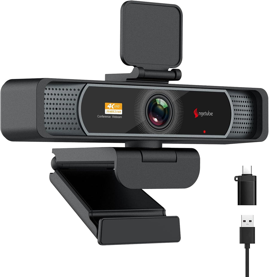 Webcam 4K - Caméra Streaming pour PC, 120° Angle Large, autofocus PDAF, Microphones Doubles Anti-Bruit, 1080p@60FPS, Compatible avec Portable, Mac, Teams, Ordinateur de Bureau