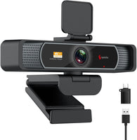 Webcam 4K - Caméra Streaming pour PC, 120° Angle Large, autofocus PDAF, Microphones Doubles Anti-Bruit, 1080p@60FPS, Compatible avec Portable, Mac, Teams, Ordinateur de Bureau
