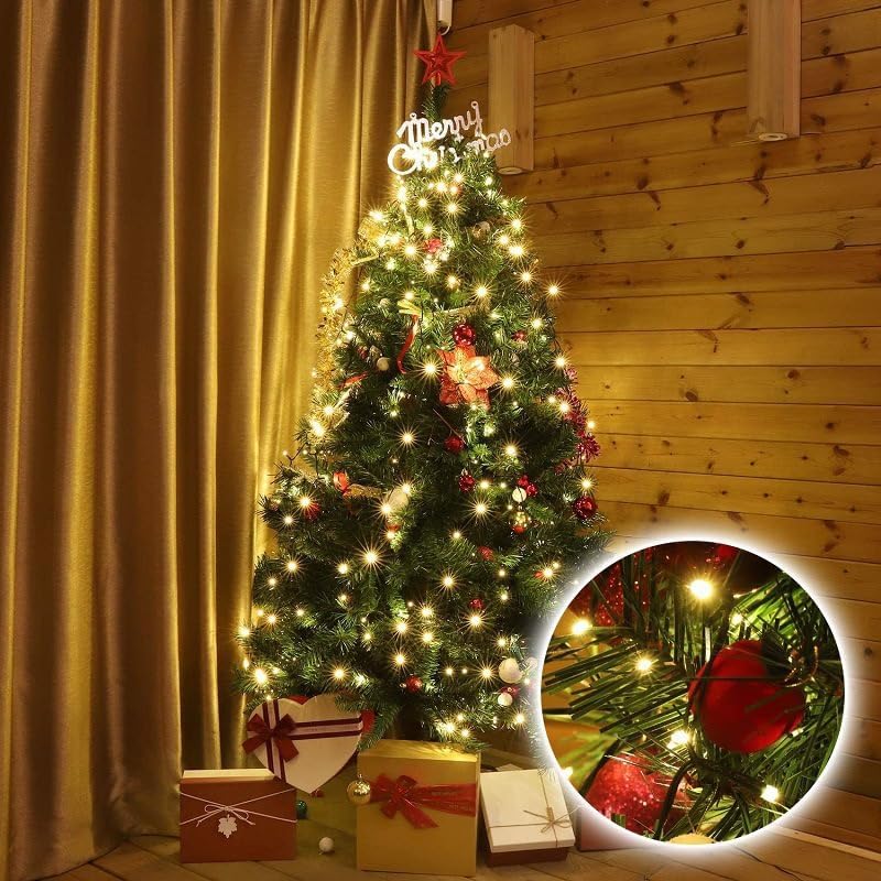 Guirlande Éclairage Sapin de Noël de 2,05 m Anneau et 8 Guirlandes 280 LED