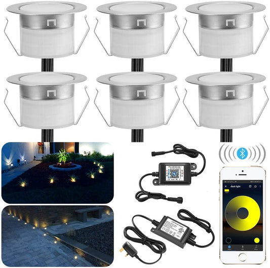 Lot de X6 Spots Lampes de terrasse LED D31 Etanche IP67 Kit Bluetooth Ø31mm 12V 0.6W