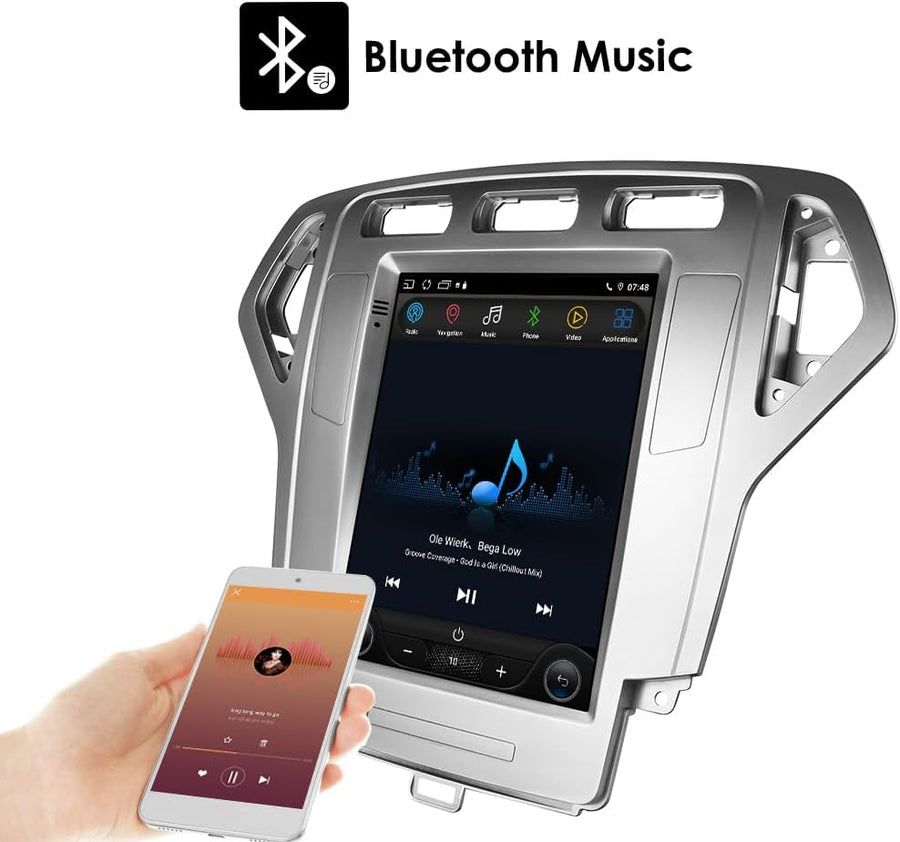 Autoradio 2G+64G Android 14 9,7" avec écran vertical pour Ford Mustang 2010-2014, prend en charge Carplay/Android Auto, commande au volant, Wi-Fi/4G, AM/FM