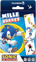 Dujardin - Mille Bornes Pocket Sonic , Jeu de Société , Jeu de Cartes , Jeu Famille et Enfants dès 7 ans , 1000 Bornes , Jeu de courses avec Sonic , Format Pocket , 2 à 8 joueurs