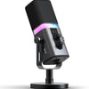 Micro Podcast Dynamique 192KHz/32bit pour PC, USB & XLR avec RGB, Pied, Muet, Tout Métal, Gain/Volume, Micro Gamer pour Livestreaming