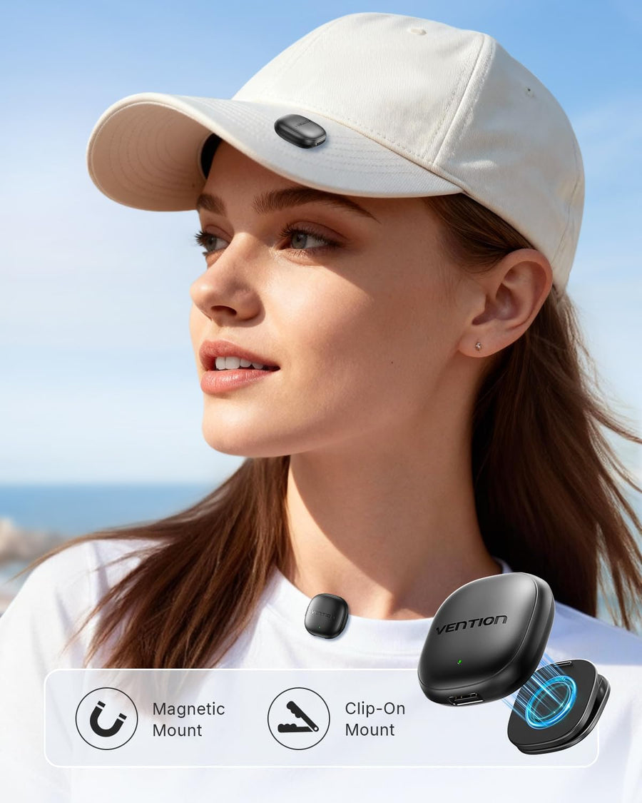 Mini Microphone sans Fil pour iPhone 17/16/15 Pro Max, [Plug and Play] USB-C pour Android, Microphone Lavalier à Annulation de Bruit AI avec Étui de Recharge 24H