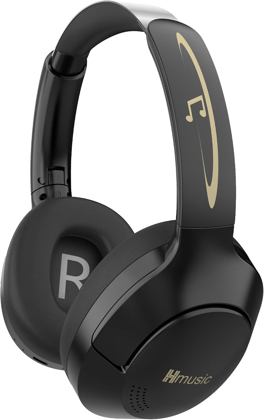 Hmusic Casque Bluetooth sans Fil & Filaire, 115H d'autonomie Micro Intégré, Connexion Multipoint, Bluetooth 5.4, Câble 3.5mm, Son stéréo immersif, Confortable et Pliable, Rotation à 90°
