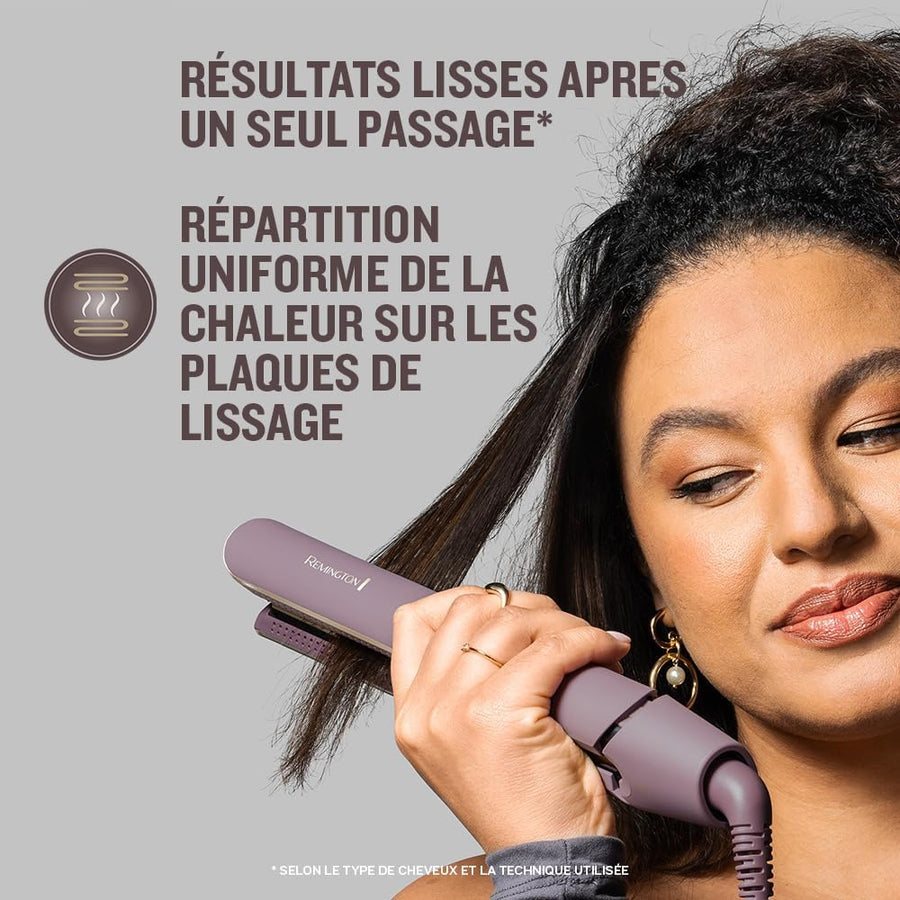 Remington AIRvive Lisseur Cheveux Technologie Ionic Air : résultats de coiffage longue durée Revêtement ultra-céramique avec micro-actifs plaques étroites,écran LCD, 150-230°C Fer à lisser