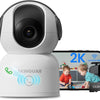 Caméra Surveillance 2K 3MP WiFi intérieure 360° Pan&Tilt Caméra IP, Vision Nocturne, Audio Bidirectionnel, Détection Humaine AI, Suivi de Mouvement, avec Carte Mémoire de 32 Go