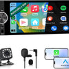 Autoradio 1 DIN avec Écran Tactile HD 6,36" | CarPlay & Android Auto sans Fil | Bluetooth 5.0 | FM | USB Type-C | Commande Vocale | Compatible Caméra de Recul