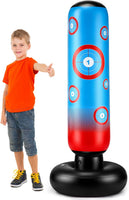 Sac de Boxe Enfant Gonflable 160cm Entraînement Karaté Taekwondo MMA