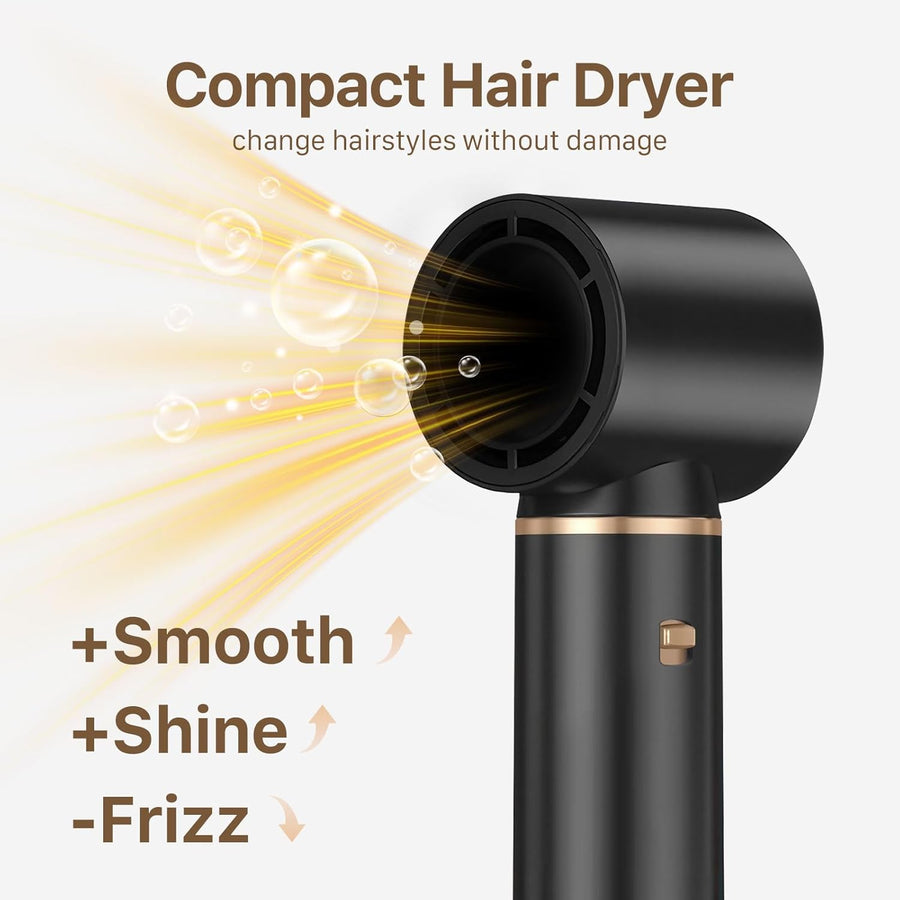 Air Brush 5 en 1, Brosse soufflante Sèche-Cheveux Multifonction Avec 3 Temp, Air Chaud Hair Styler pour Femme Sécher Boucler Lisser et Donner du Volume NOIR