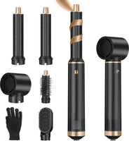 Air Brush 5 en 1, Brosse soufflante Sèche-Cheveux Multifonction Avec 3 Temp, Air Chaud Hair Styler pour Femme Sécher Boucler Lisser et Donner du Volume NOIR