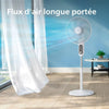 Philips Ventilateur sur pied Série 1000 - Puissant et silencieux, 38 dB, Hauteur réglable, Inclinable et rotatif, Minuterie BLANC