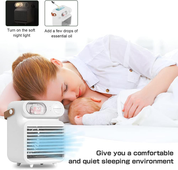 Climatiseur Refroidisseur Evaporation Humidificateur Mobile Purificateur Portable BLANC