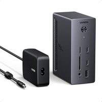 Docking Station 14 en 1 Hub USB C Triple Affichage pour Windows 2 HDMI, DisplayPort, 3 Moniteurs 4K, 10Gbps USB-A/C, PD 100W Charge, RJ45 Gigabit, SD TF, Multi Data Ports 3A2C, Audio 3.5mm