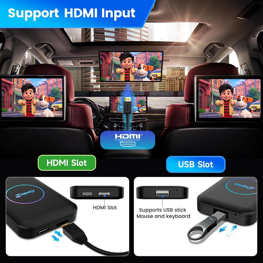 AIBOX-Lite Boîte multimédia 3 en 1 Système Android indépendant / CarPlay sans fil / Android Auto sans fil, convient pour les véhicules équipés de CarPlay filaire / Android Auto