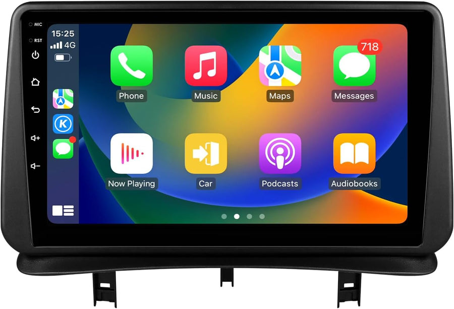 Autoradio 9" Android 13 pour Renault Clio 3 2005-2014 4 cœurs 2 Go et 64 Go de mémoire, prend en charge Carplay/Android Auto, commande au volant, Wi-Fi/4G, AM/FM