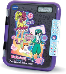 KidiSecrets 365 Mon Journal Intime Vocal Noir, Journal Intime Électronique avec Code, Micro Enregistreur, Carnet Secret, Feutre et Jeux NOIR