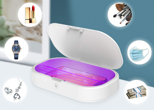 Boite Sterilisateur UV LED Bacterie Virus Chargeur Induction Portable Smartphone