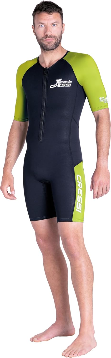 CRESSI Tiburon Man Shorty Wetsuit 2mm Combinaison Plongée Courte Natation Sport Aquatique Néoprène/Elastane Ultra-Extensible Taille M