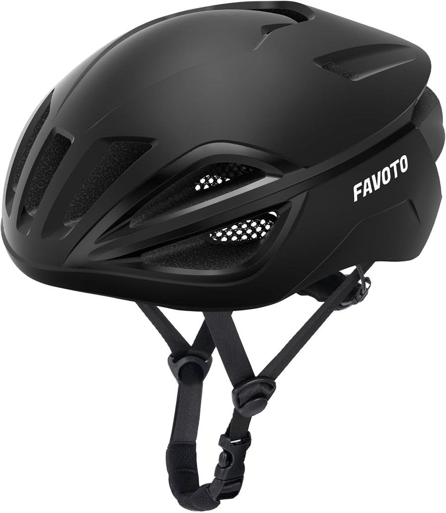 Casque Vélo Adulte Homme Femme - Casque de Cyclisme Léger et Réglable Certifiée CE 15 Aérations Doublure Amovible Taille L 59-61cm Noir Mat