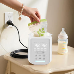 Chauffe-biberon 10 en 1 avec thermostat intelligent et veilleuse | Chauffage rapide en 2 à 5 minutes, stérilisation à la vapeur, arrêt automatique