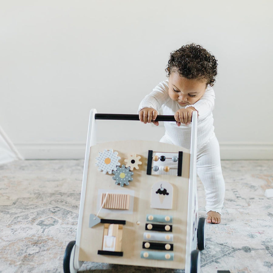 Trotteur en Bois Pour Bébé, Centre d'Activités Multiples Montessori Pour Garçons Et Filles de 12+ Mois, Jouet Éducatif à Pousser Et à Tirer