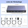 KVM Switch HDMI USB C 4K 60Hz 2 Entrées 1 Sortie avec 4 Ports USB 3.0 3A1C 5Gbps Commutateur KVM Câble HDMI et Câble USB-C Vidéo Inclus