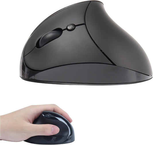 Souris Ergonomique Verticale Sans Fil Rechargeables 2,4G Récepteur USB pour Gaucher 800-1600DPI 6 Boutons NOIR