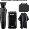 Tondeuse à cheveux professionnelle et rasoirs en aluminium, tondeuse à cheveux sans fil pour homme, kit de rasoir, tondeuse à cheveux électrique à lame en T, tondeuse à cheveux zéro écart