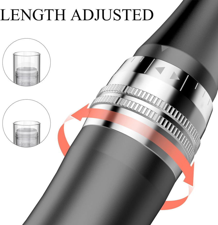 Stylo Beauté Microneedling, Appareil de Soin du Visage et du Corps avec 3 Vitesses et 12 Cartouches de Remplacement, Rechargeable