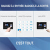 Pointeuse Horaire Personnel Francais Empreinte Digitale Badgeuse Badge Carte Employés Petites Entreprises jusquà 1000 utilisateurs sans WiFi 0 Frais Mensuels Scan