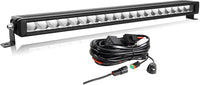 Barre Lumineuse LED 58cm, 60W Spot Feux de Route avec Câblage DT, 6000 lumens étanches à Une rangée Feux Phare de Travail pour véhicules camions SUV Bateaux VTT UTV éclairage Tout-Terrain