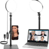 Lumière vidéo LED avec support pour téléphone portable, lampe vidéo avec 3 modes de couleur et 5 niveaux de luminosité, lumière clé alimentée par USB pour vidéoconférences