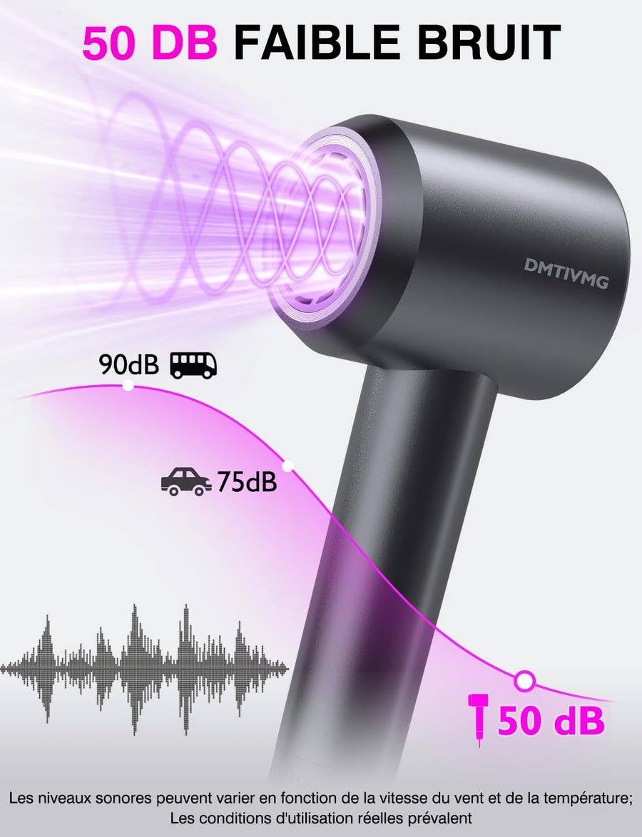 Seche Cheveux 500 Millions Sèche Cheveux Ionique Voyage 1600W 160 000 tr/min 12 Mode 4 Température Séchage Rapide Hair Dryer Professionnel Silencieux Léger 3 Vitesses