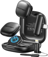 Mini Microphone sans Fil pour iPhone 17/16/15 Pro Max, [Plug and Play] USB-C pour Android, Microphone Lavalier à Annulation de Bruit AI avec Étui de Recharge 24H