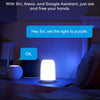 Lampe de Chevet Connectée, Veilleuse LED WiFi RGBWW Multicolore Dimmable avec Commande Vocale et Contrôle à Distance Compatible Assistant Vocaux