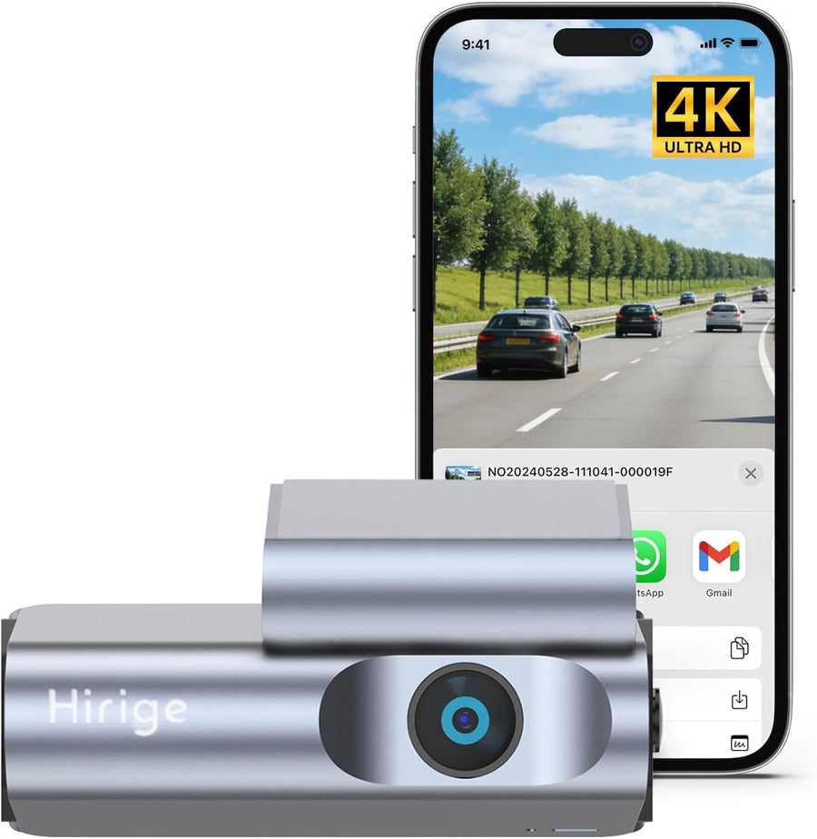 Dash Cam 4K Record Front - 123° Dash Camera WiFi & App Control, Dashcam with Night Vision, G-Sensor, Loop Recording
