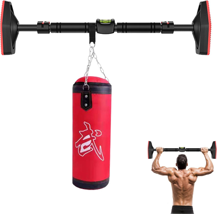 Barre de Traction de Porte avec Sac de Sable Sans Perçage Verrouillage Largeur Réglable Charge Maximale 400 kg