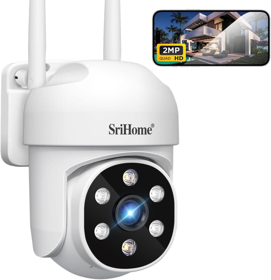 Caméra Surveillance WiFi Extérieure 1080p Caméra de sécurité Vision Nocturne Suivi Automatique Détection Mouvement