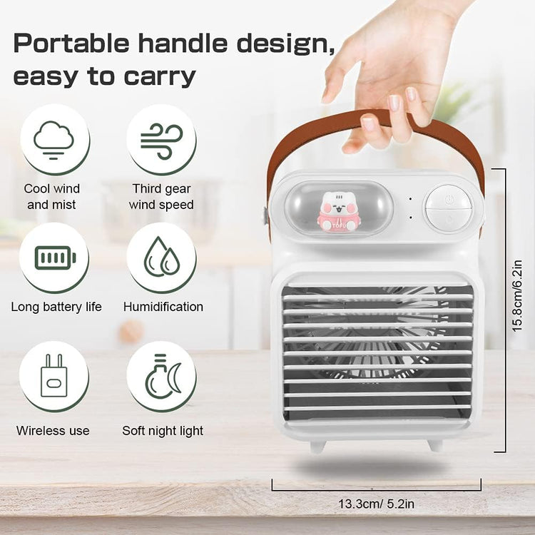 Climatiseur Refroidisseur Evaporation Humidificateur Mobile Purificateur Portable BLANC