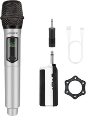 Microphone sans Fil Professionnel,système de Microphone à 2.4 GHz Karaoké Dynamique Rechargeable avec Récepteur,160ft Ext,pour Karaoké,Chants,Fêtes,Soirées,DJ,Églises,Discours