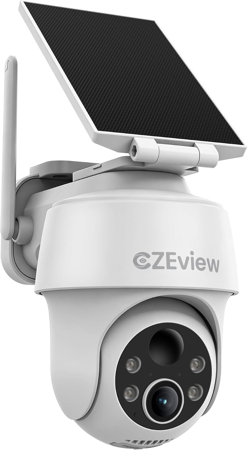 CZEview C8 Caméra de surveillance 3K extérieure avec batterie solaire 2,4 GHz WiFi