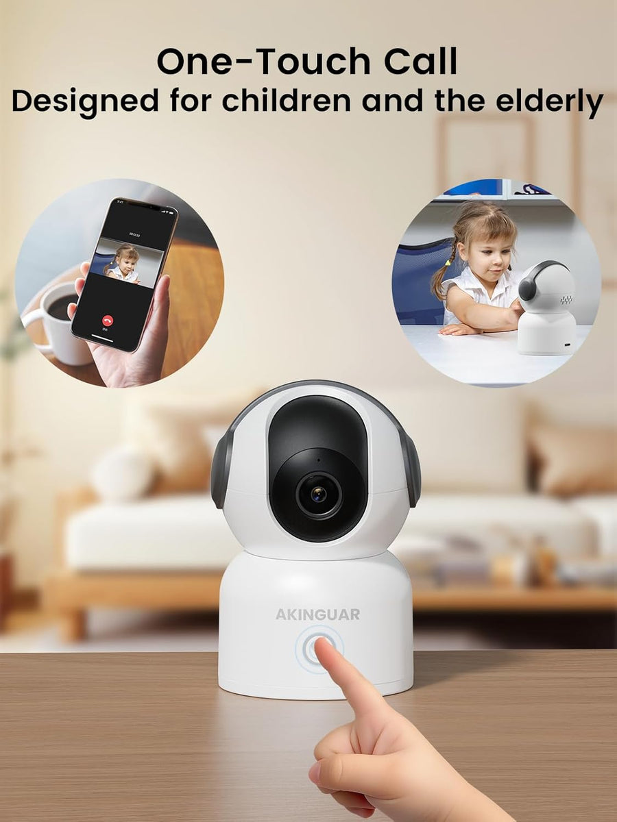 Caméra Surveillance 2K 3MP WiFi intérieure 360° Pan&Tilt Caméra IP, Vision Nocturne, Audio Bidirectionnel, Détection Humaine AI, Suivi de Mouvement, avec Carte Mémoire de 32 Go