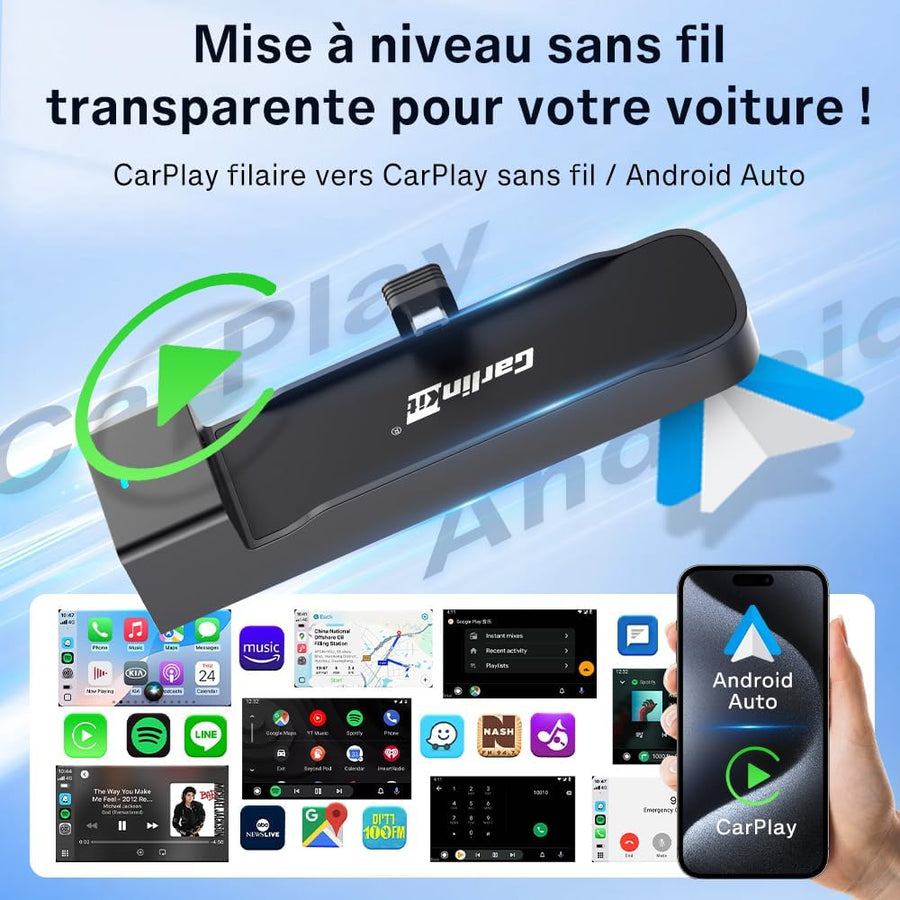 FireDrive Link Pro HDMI Car TV Convertisseur pour Fire TV Stick Streaming, Apple CarPlay & Android Auto Adapter Compatible avec les véhicules CarPlay câblés, Dongle 3 en 1, Plug & Play