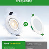Lot de x10 Spot Led Encastrable Salle de Bain Dimmable Blanc Orientable Extra Plat Trou 68mm - 80mm IP44 6W 230V, Spot de Plafond pour Cuisine Salon Chambre, Blanc Chaud/Neutre/Froid Réglable