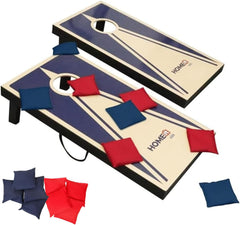 Cornhole Jeu d'extérieur Pliable avec 2 Planches et 8 Sacs de Lancer (Rouge et Bleu) Facile à Transporter, idéal pour Le Jardin, la Plage et Le Camping