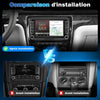 Autoradio 7" Carplay pour VW Golf 5 6 Polo CarPlay & Android Auto Sans Fil, Bluetooth, FM radio, DSP, 4x45W, Caméra Recul Dyn, Microphone