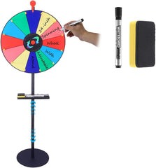 Roue de la Fortune à Tourner de 40 cm, Roue de Prix avec Plateau, 12 Slot, Roues de Prize Wheel, Roue de Loterie avec Support de 150 cm